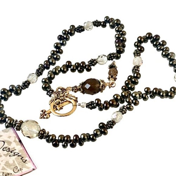 Necklace Bronze Beads by Original Designs REVERSIBLE with Pendant New - Picture 9 of 15